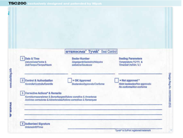 Arkusze kontroli zgrzewu W.TSC 200 - opakowania do plazmy